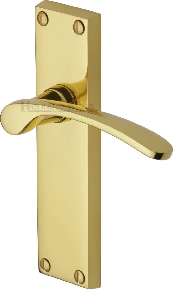 Sophia Lever Door Handles On A Backplate - Polished Brass (Lacquered) - Image 2