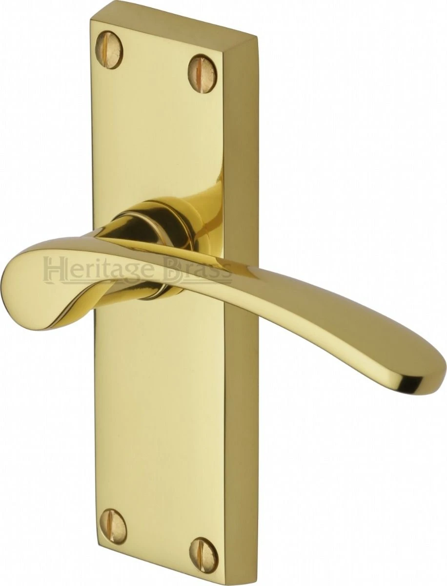 Sophia Lever Door Handles On A Backplate - Polished Brass (Lacquered) - Image 3