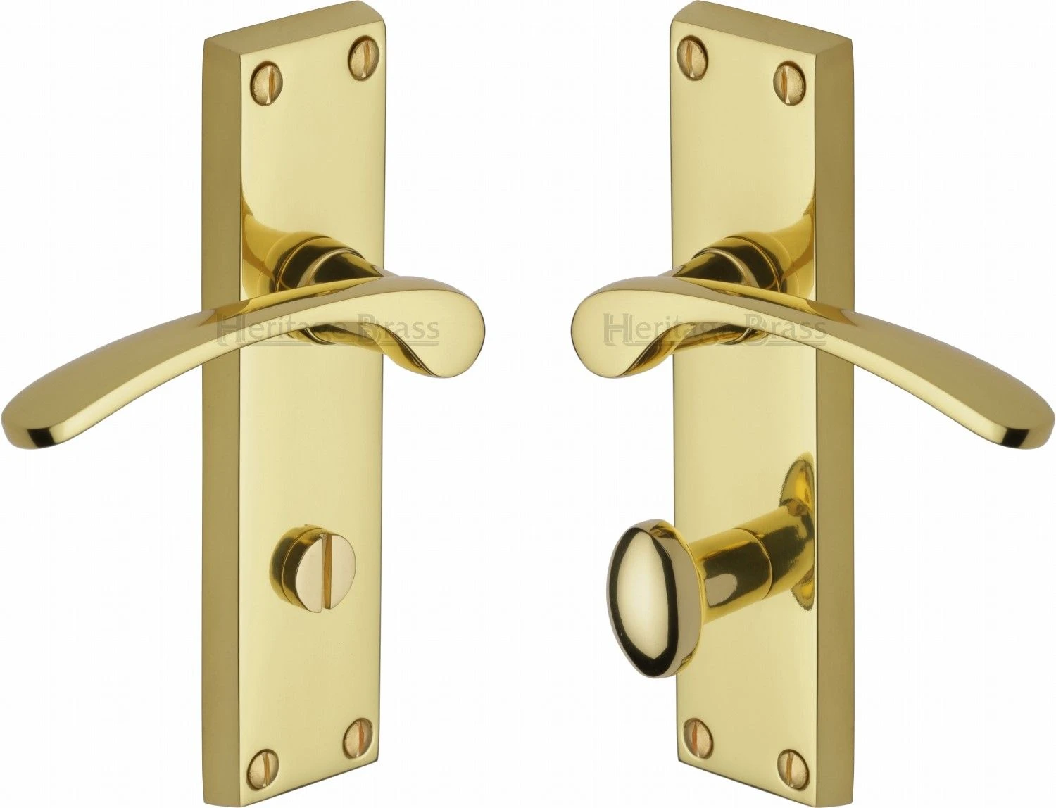 Sophia Lever Door Handles On A Backplate - Polished Brass (Lacquered) - Image 4