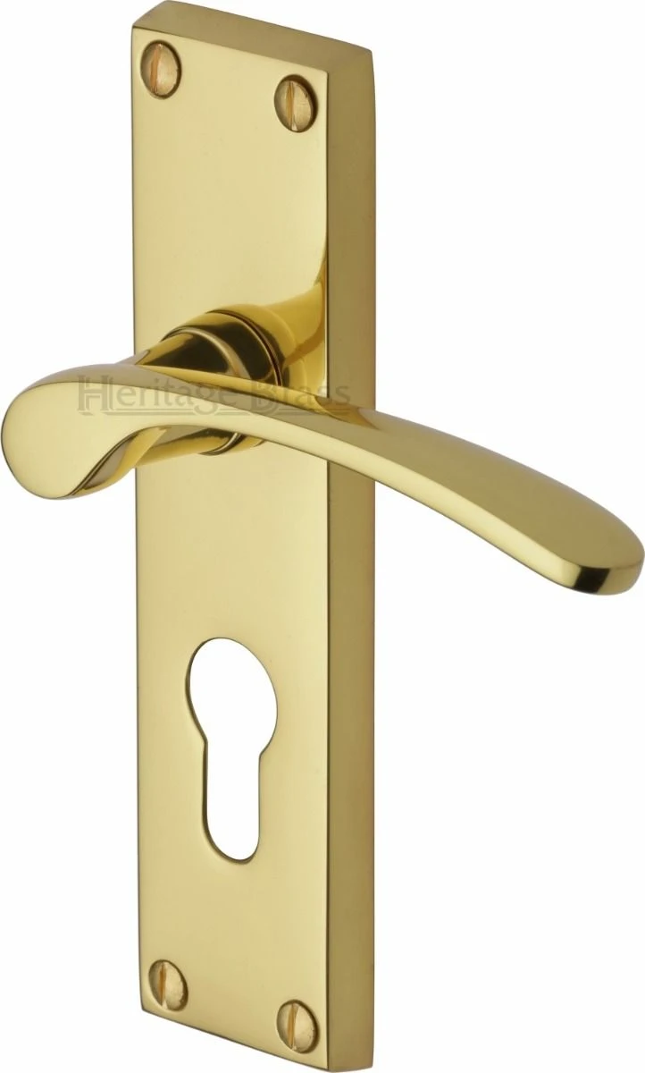 Sophia Lever Door Handles On A Backplate - Polished Brass (Lacquered) - Image 6