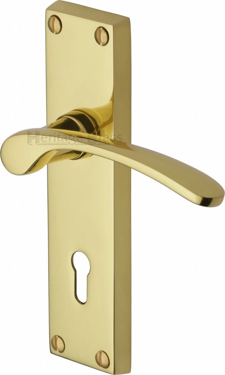 Sophia Lever Door Handles On A Backplate - Polished Brass (Lacquered)