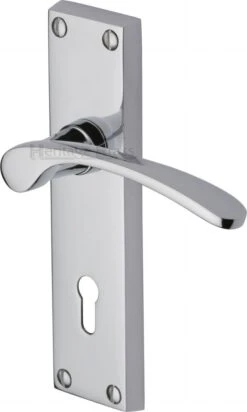 Sophia Lever Door Handles On A Backplate - Polished Chrome
