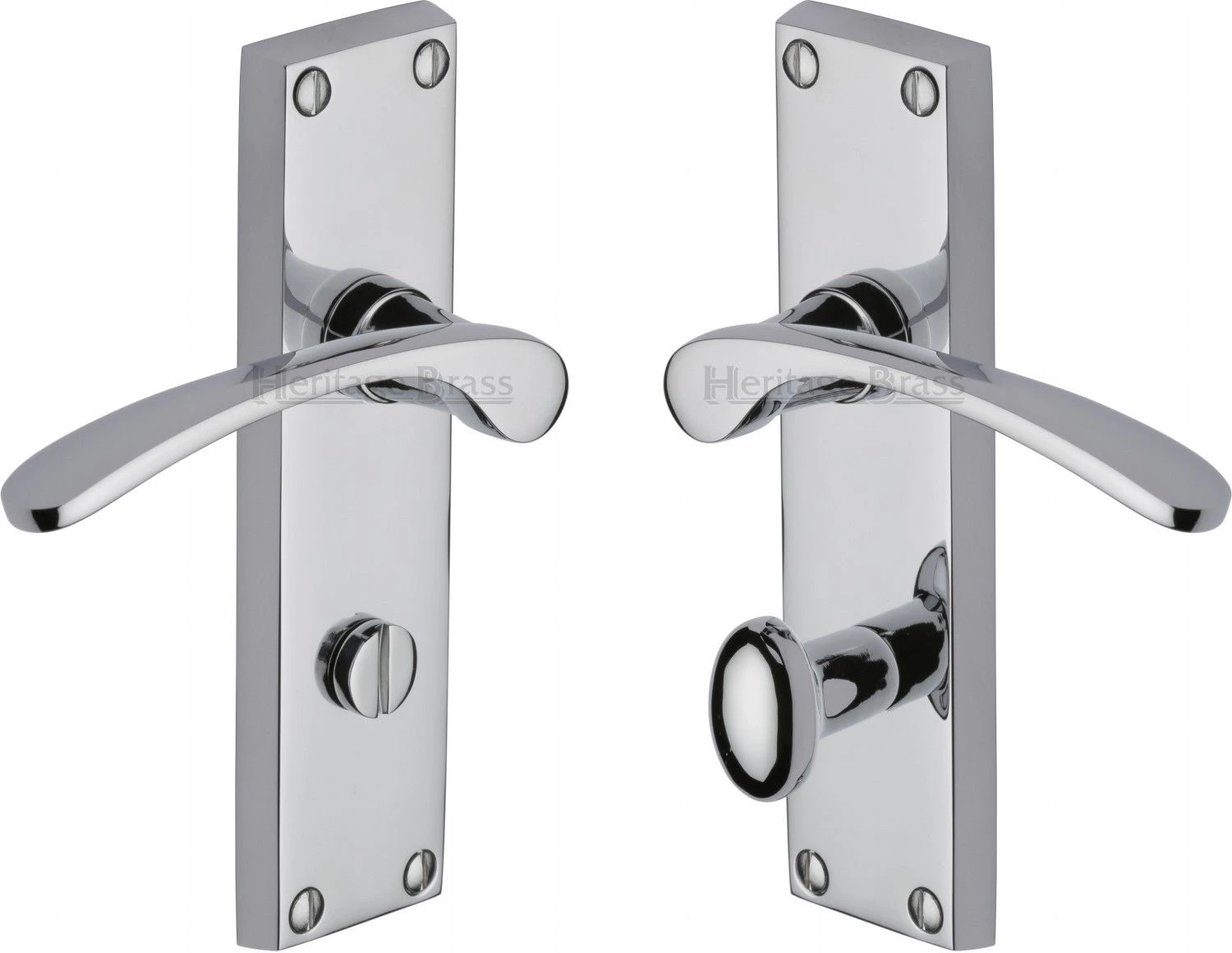 Sophia Lever Door Handles On A Backplate - Polished Chrome - Image 4