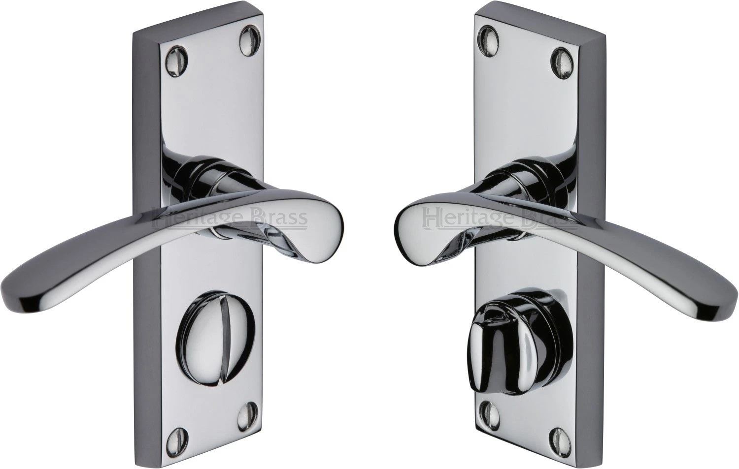 Sophia Lever Door Handles On A Backplate - Polished Chrome - Image 5