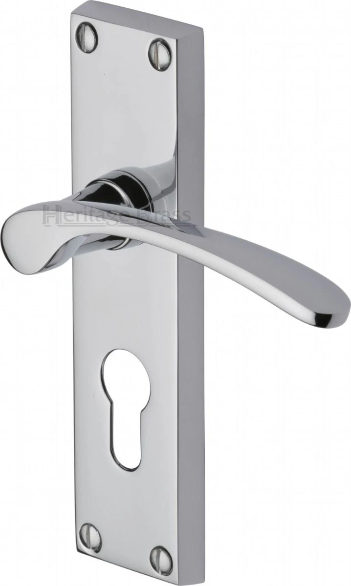 Sophia Lever Door Handles On A Backplate - Polished Chrome - Image 6