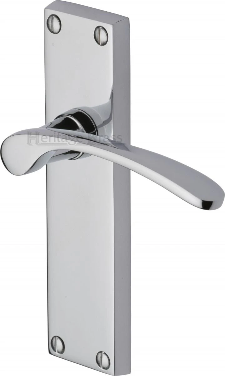 Sophia Lever Door Handles On A Backplate - Polished Chrome - Image 2