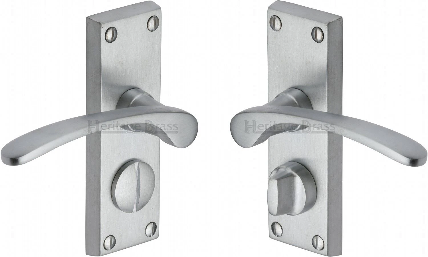 Sophia Lever Door Handles On A Backplate - Satin Chrome - Image 5