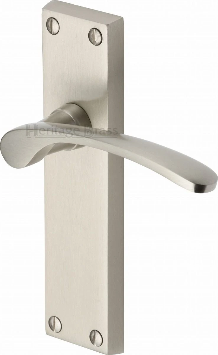 Sophia Lever Door Handles On A Backplate - Satin Nickel - Image 2