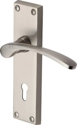 Sophia Lever Door Handles On A Backplate - Satin Nickel