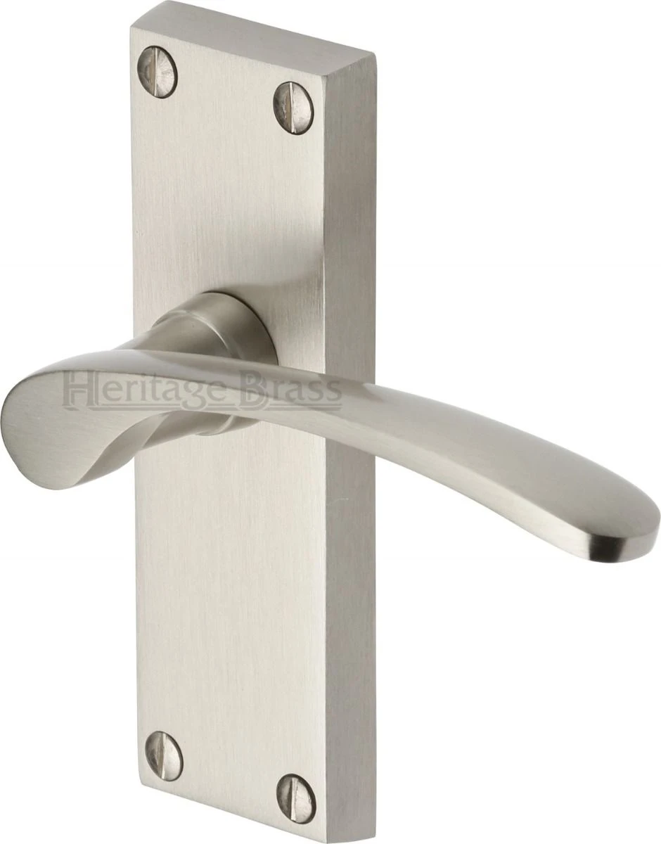Sophia Lever Door Handles On A Backplate - Satin Nickel - Image 3