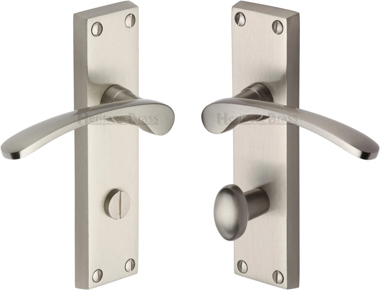 Sophia Lever Door Handles On A Backplate - Satin Nickel - Image 4