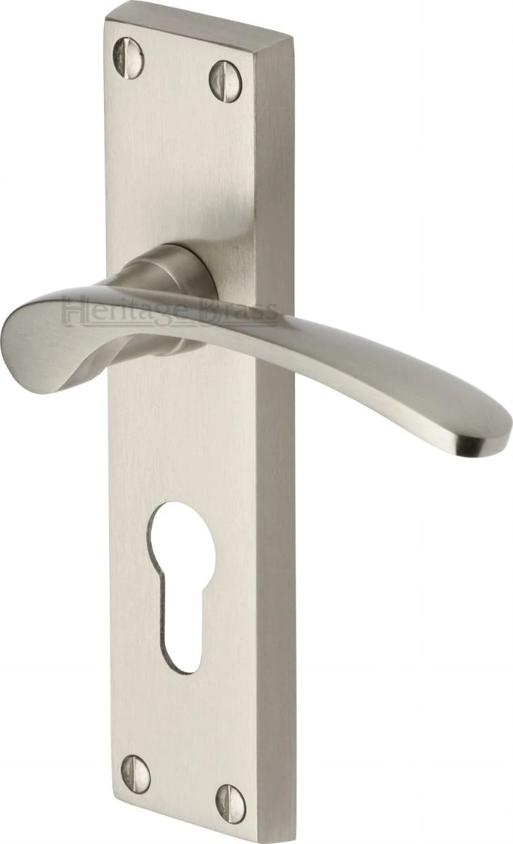 Sophia Lever Door Handles On A Backplate - Satin Nickel - Image 6