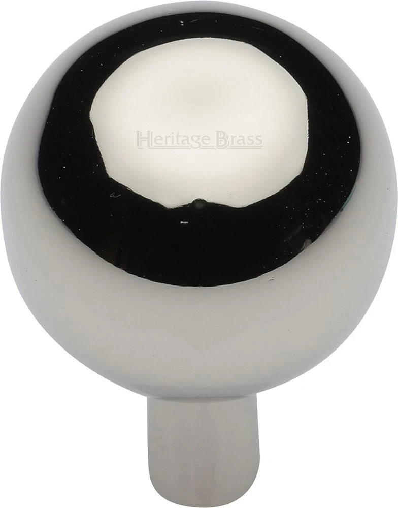 Sphere Shaped Cabinet Knob - Available In Two Sizes - Polished Nickel