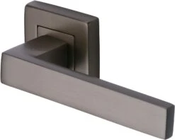 Delta - Square Rose Lever Handles Only - Matt Bronze (Lacquered)
