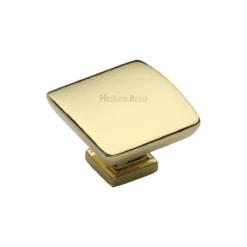 Square Domed Shaped Cupboard Knob - Available In Two Sizes - Polished Brass (Lacquered)