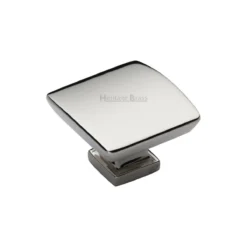 Square Domed Shaped Cupboard Knob - Available In Two Sizes - Polished Nickel