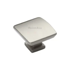 Square Domed Shaped Cupboard Knob - Available In Two Sizes - Satin Nickel