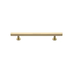 Square Section Cabinet Pull Handle - Available In Three Sizes - Satin Brass (Lacquered)