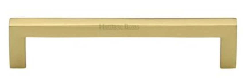 Square Section Cabinet Pull Handle - Available In Five Sizes - Satin Brass (Lacquered)
