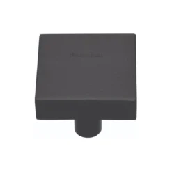 Square Shaped Cupboard Knob - Available In Two Sizes - Matt Black