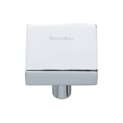Square Shaped Cupboard Knob - Available In Two Sizes - Polished Chrome