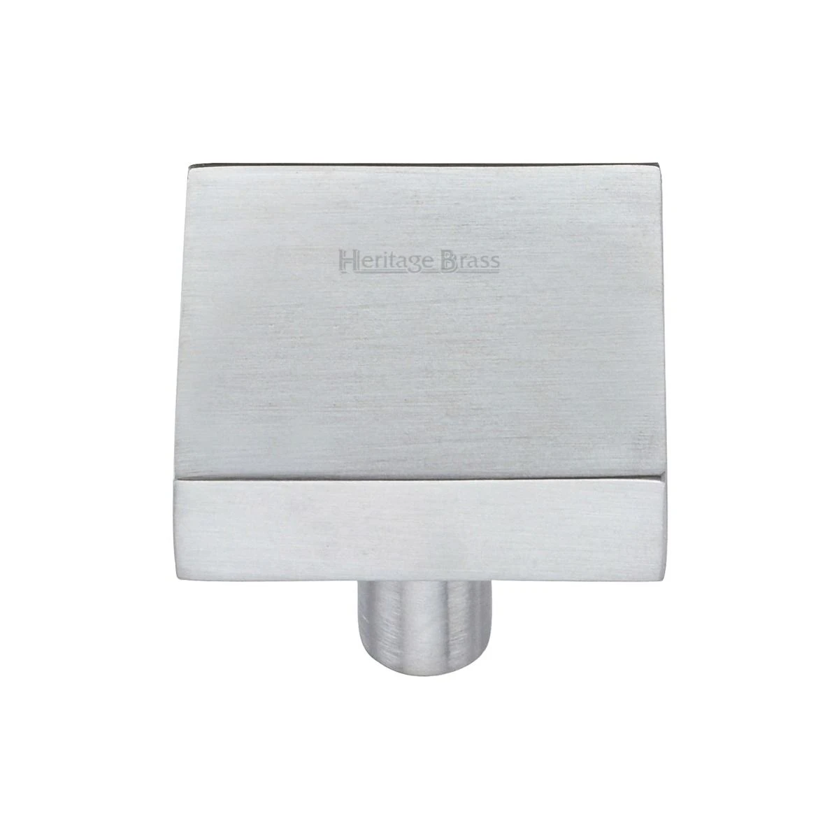 Square Shaped Cupboard Knob - Available In Two Sizes - Satin Chrome