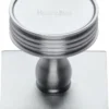 Stepped Disc Cabinet Knob With Square Backplate - 32mm Diameter - Satin Chrome