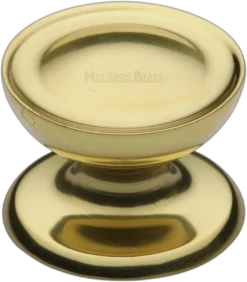 Stepped Dish Shaped Cabinet Knob - Available In Two Sizes - Polished Brass (Lacquered)
