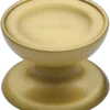 Stepped Dish Shaped Cabinet Knob - Available In Two Sizes - Satin Brass (Lacquered)