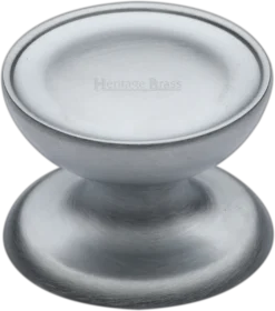 Stepped Dish Shaped Cabinet Knob - Available In Two Sizes - Satin Chrome