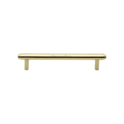 Stepped End Design Cabinet Pull Handle - Available In Three Sizes - Polished Brass (Lacquered)