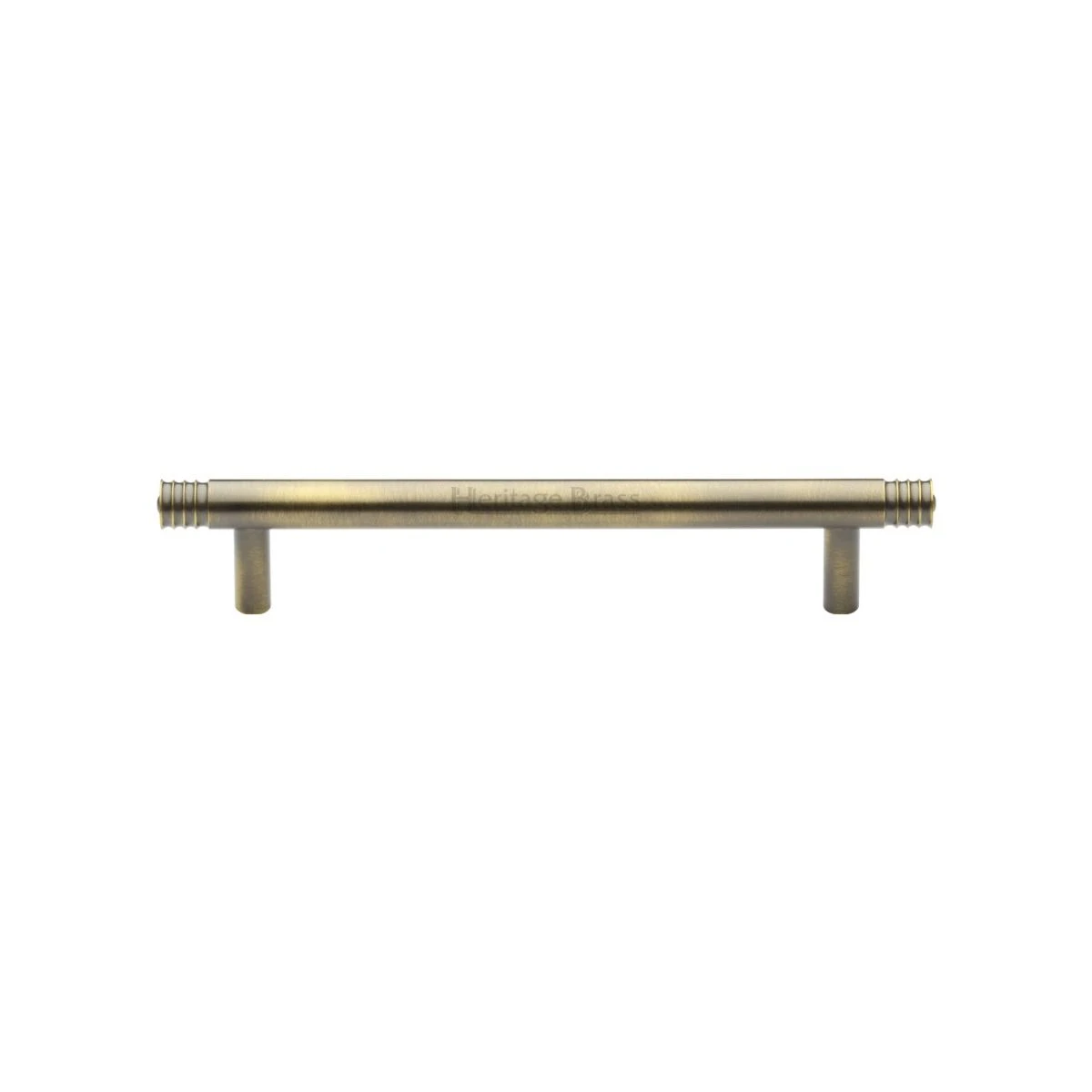 Stepped End Design T Bar Cabinet Pull Handle - Available In Three Sizes - Antique Brass (Gloss Lacquered)