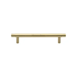 Stepped End Design T Bar Cabinet Pull Handle - Available In Three Sizes - Satin Brass (Lacquered)
