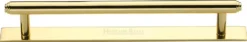 Stepped Ends T-Bar Cabinet Pull Handle With Backplate - Available In Three Sizes - Polished Brass (Lacquered)