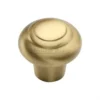 Stepped Pattern Round Cupboard Knob - Satin Brass (Lacquered)