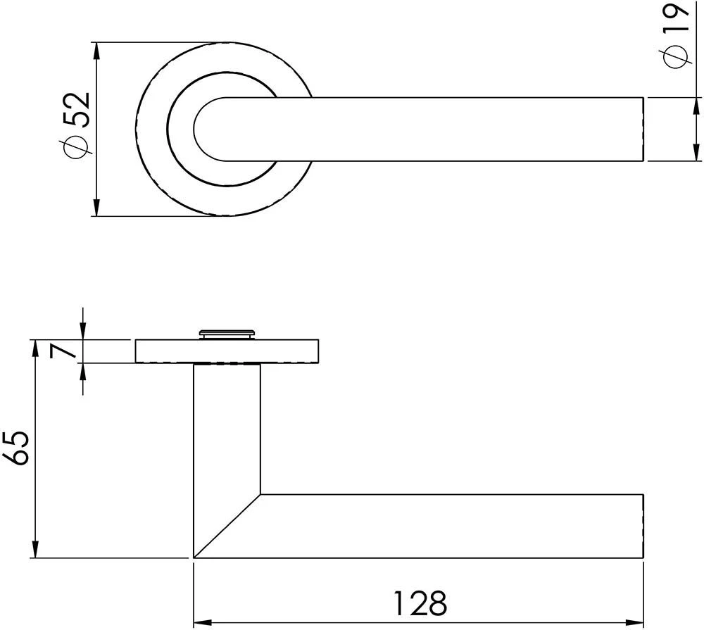 Straight Tubular Round Rose Lever Handles - Suitable For Use With FD30 / FD60 Fire Doors - Matt Black - Image 2