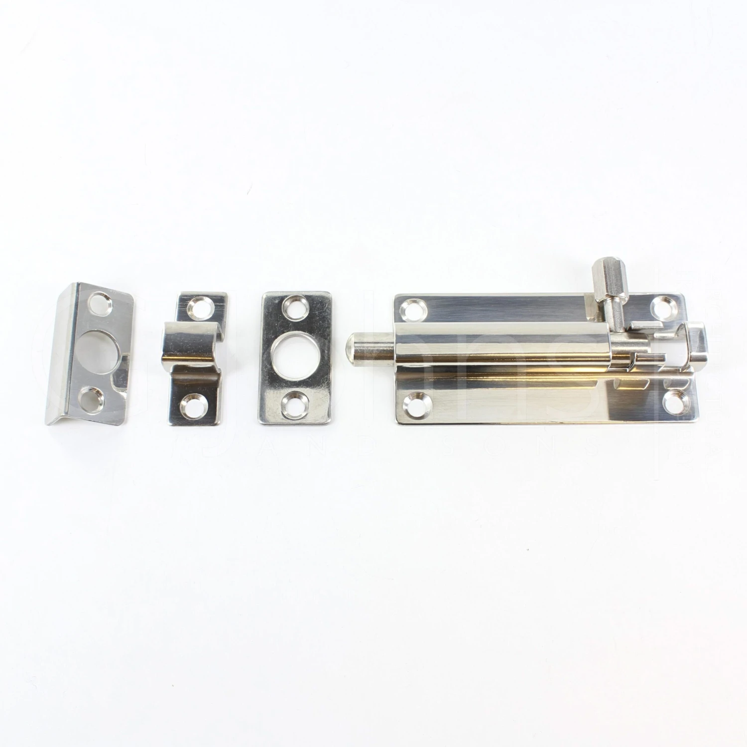 Surface Mounted Bolt - For Inward Or Outward Opening Doors - Suitable For Use On FD30 / FD60 Fire Rated Doors - Polished Stainless Steel