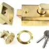 Double Locking Surface Mounted Night Latch (Front Door Yale Lock) - Satin Brass (Lacquered)
