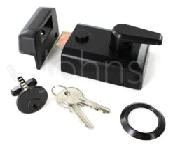 Double Locking Surface Mounted Night Latch (Front Door Yale Lock) - Matt Black