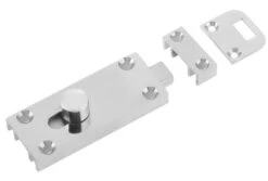 Small Surface Mounted Bolt - Suitable For Inward Or Outward Opening Doors - 63mm X 25mm - Polished Chrome