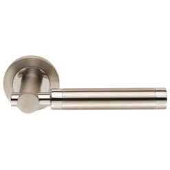 Astoria Round Rose Lever Handles - Suitable For Use With FD30 / FD60 Fire Doors Dual Satin And Polished Stainless Steel