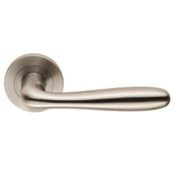 Peninsula Round Rose Lever Handles - Suitable For Use With FD30 / FD60 Fire Doors - Satin Stainless Steel
