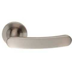 Berlino Round Rose Lever Handles - Suitable For Use With FD30 / FD60 Fire Doors - Satin Stainless Steel