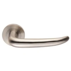 Luenza Round Rose Lever Handles - Suitable For Use With FD30 / FD60 Fire Doors - Satin Stainless Steel