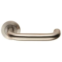 Return To Door Round Rose Lever Handles - BS8300 / ADM Approved - Suitable For Use With FD30 / FD60 Fire Doors - Satin Stainless Steel