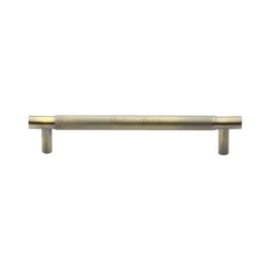 T Bar Shaped Cabinet Pull Handle With Knurled Grip - Available In Three Sizes - Antique Brass (Gloss Lacquered)