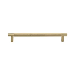 T Bar Shaped Cabinet Pull Handle With Knurled Grip - Available In Three Sizes - Satin Brass (Lacquered)