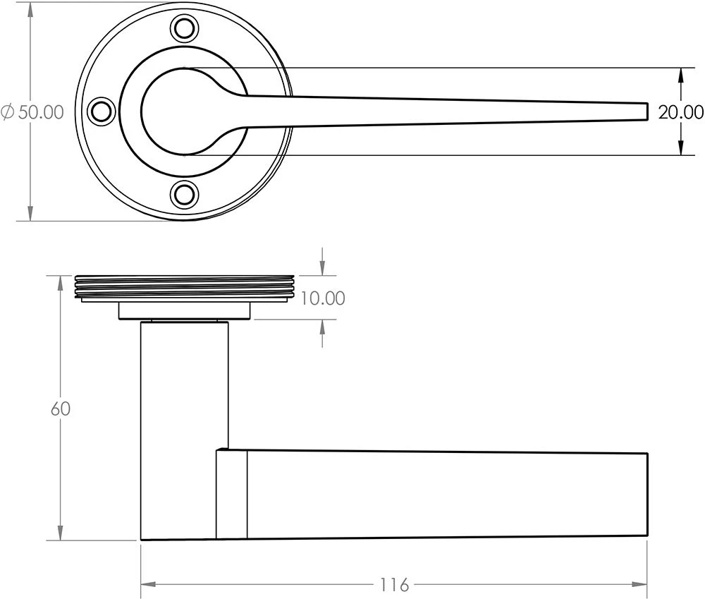 Tappered Pattern Lever Handle On A Large Rectangular Backplate - Antique Brass (Lacquered) - Image 8