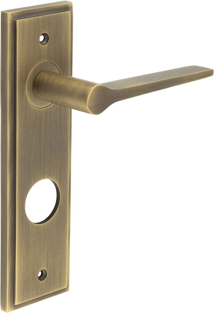 Tappered Pattern Lever Handle On A Large Rectangular Backplate - Antique Brass (Lacquered) - Image 5