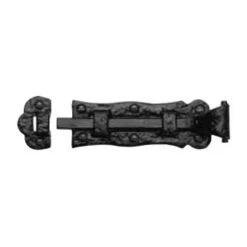 Tudor Straight Door Bolt - Black Antique